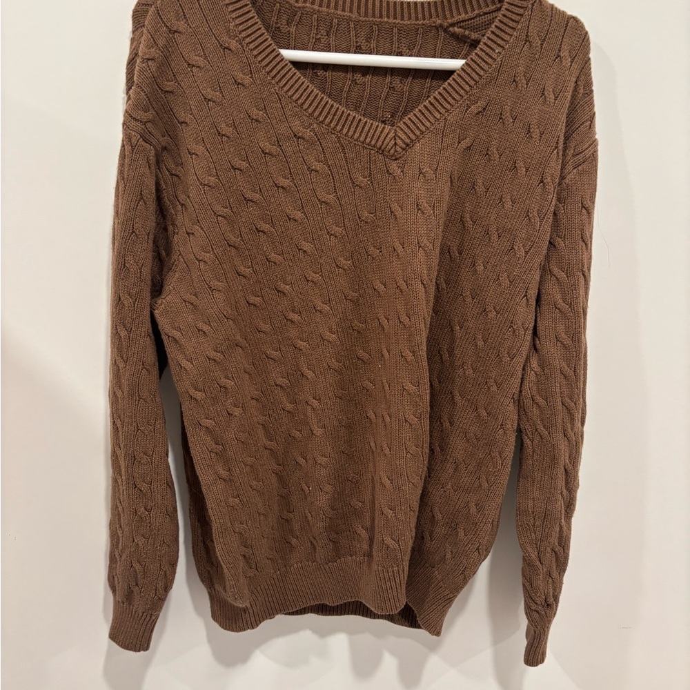 Brandy Melville Brown V-Neck Sweater